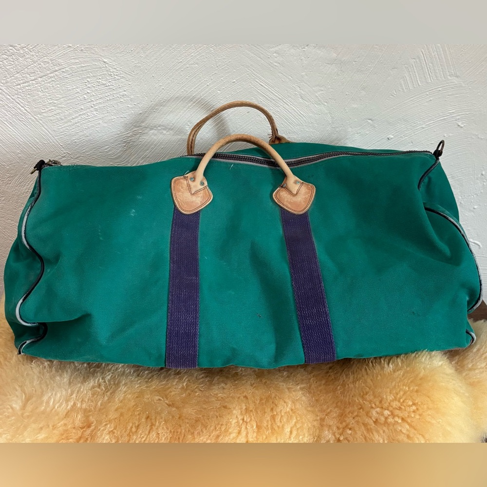 Vintage L.L. Bean Teal Canvas Duffel Bag